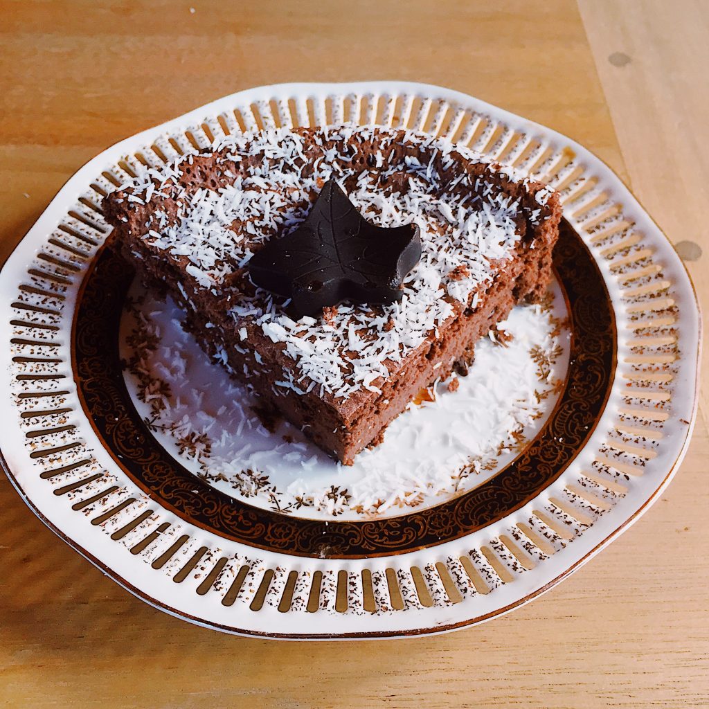 Chocolate Souffle with Flaked Coconut