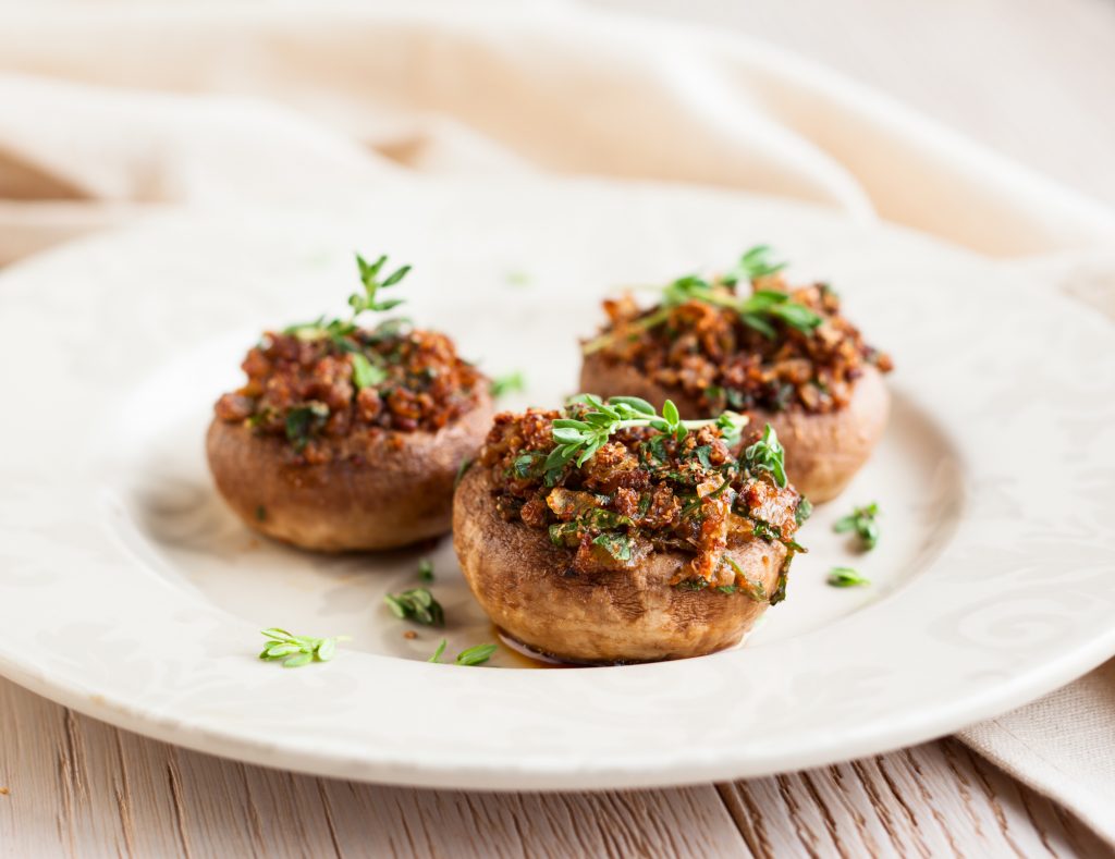 Stuffed Mushrooms with Spinach and Sun-Dried Tomatoes