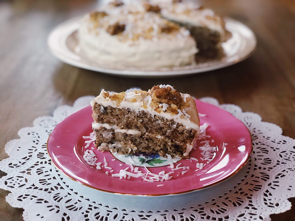 Keto Coconut Walnut Layer Cake